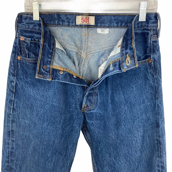 Levi’s Dark Wash 501 Straight Leg Men’s Jeans - Picture 8 of 13